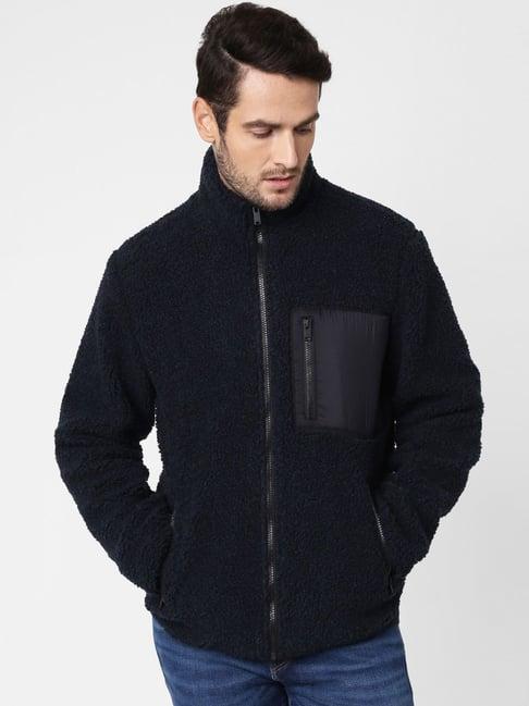 selected homme black regular fit texture jacket