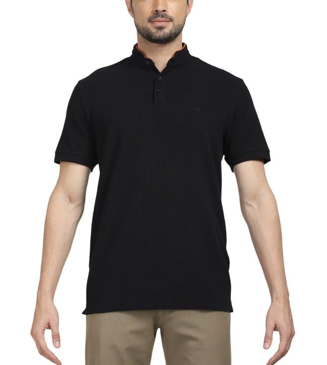 selected homme black slim fit henley t-shirt