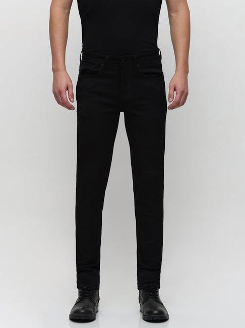selected homme black slim fit lightly washed jeans