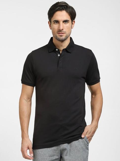 selected homme black slim fit polo t-shirt