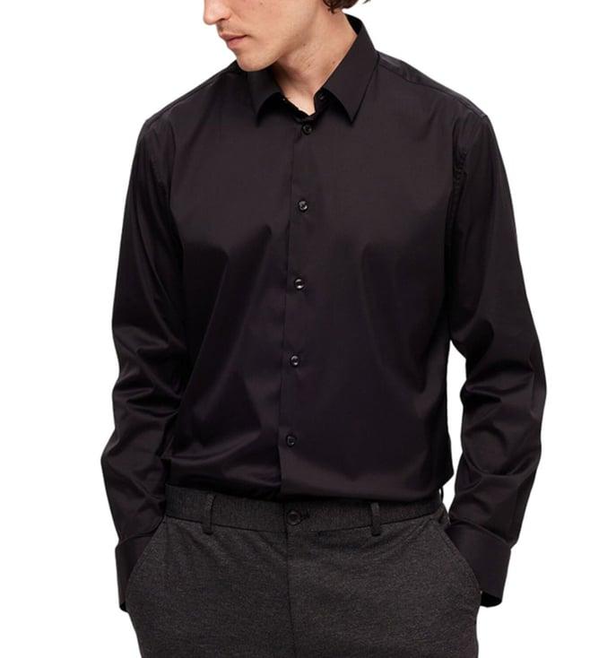 selected homme black slim fit shirt