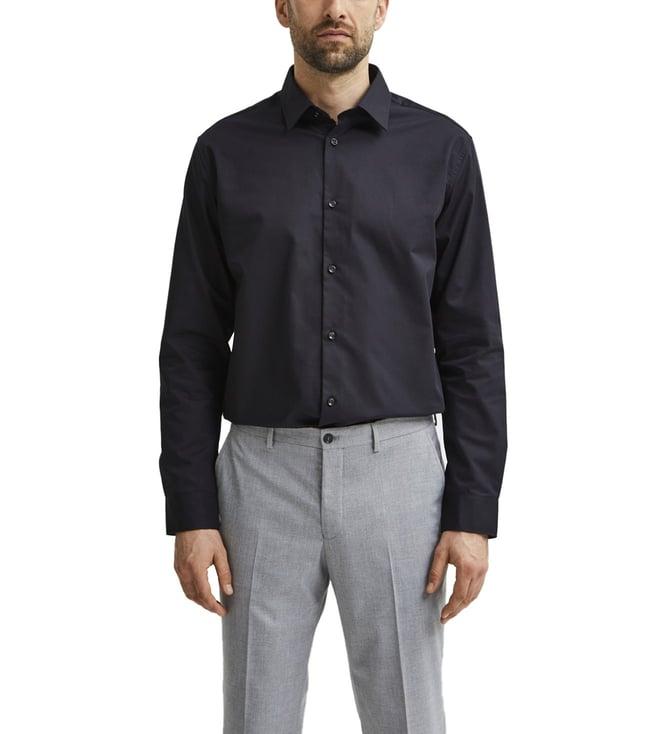 selected homme black slim fit shirt