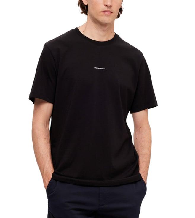 selected homme black slim fit t-shirt