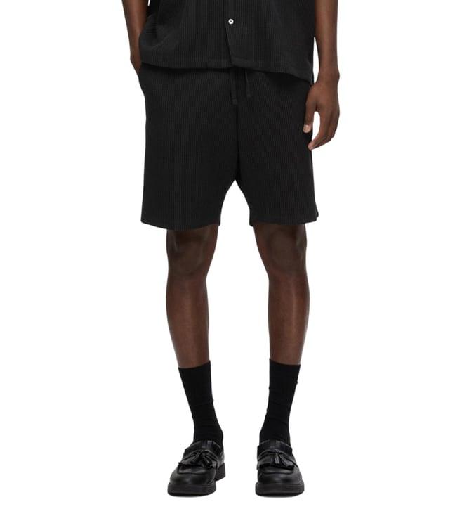 selected homme black striped relaxed fit co-ord set shorts