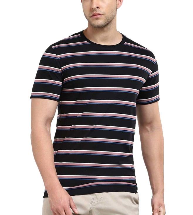 selected homme black stripes slim fit t-shirt