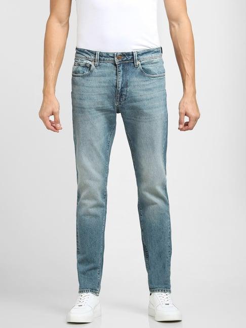 selected homme blue cotton slim fit jeans