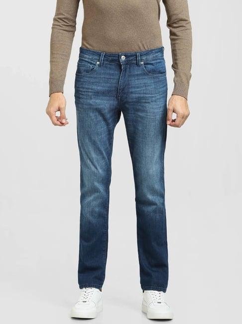 selected homme blue cotton slim fit jeans