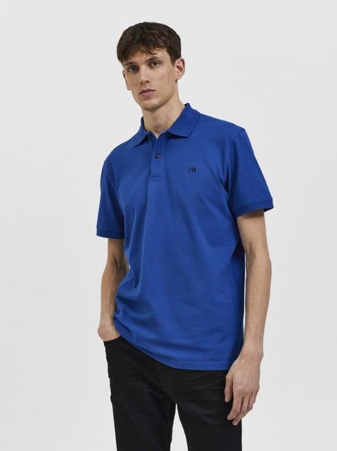 selected homme blue quartz regular fit polo t-shirt