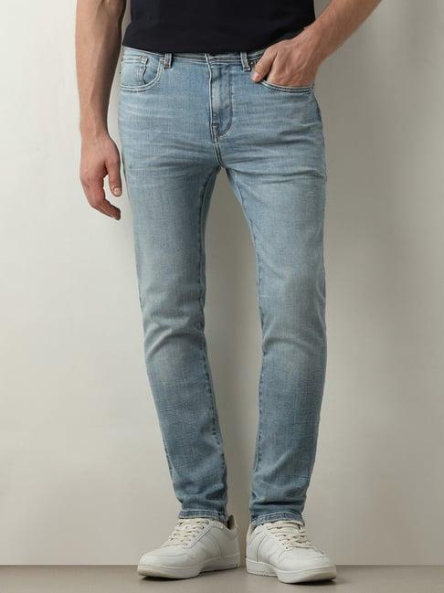 selected homme blue slim fit heavily washed jeans