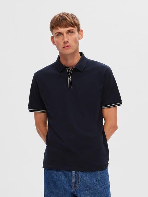 selected homme blue slim fit polo t-shirt