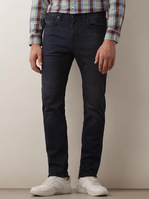 selected homme blue straight fit lightly washed jeans