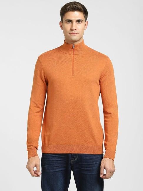 selected homme bombay brown cotton regular fit sweater