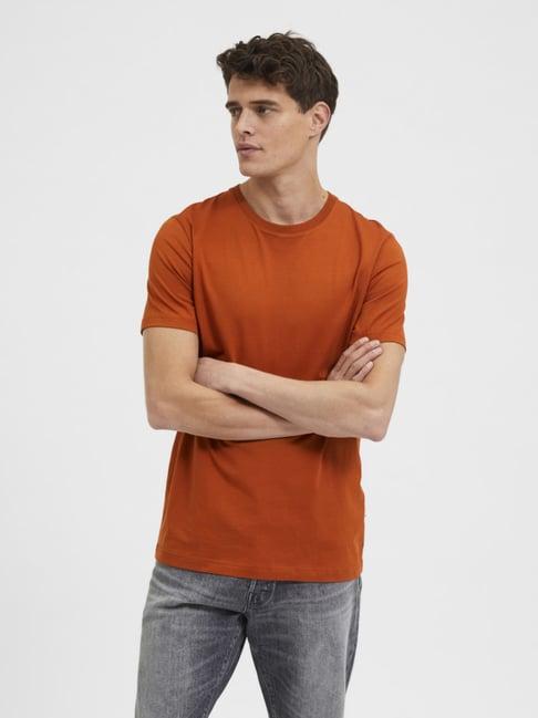selected homme bombay brown regular fit t-shirt