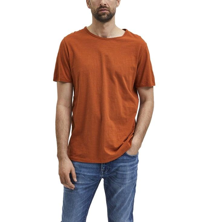 selected homme bombay brown regular fit t-shirt