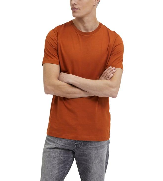 selected homme bombay brown regular fit t-shirt