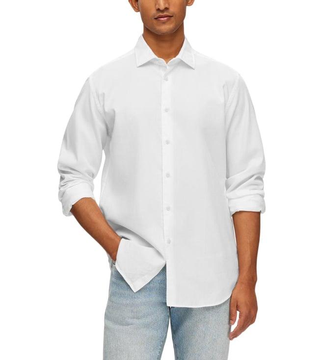 selected homme bright white fashion regular fit shirt