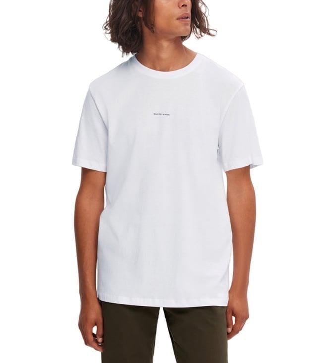 selected homme bright white slim fit t-shirt