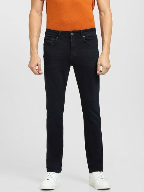 selected homme dark blue cotton slim fit jeans