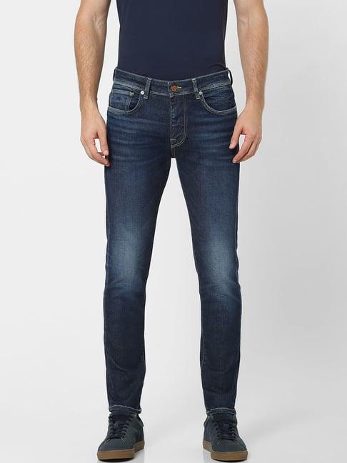 selected homme dark blue denim slim fit jeans