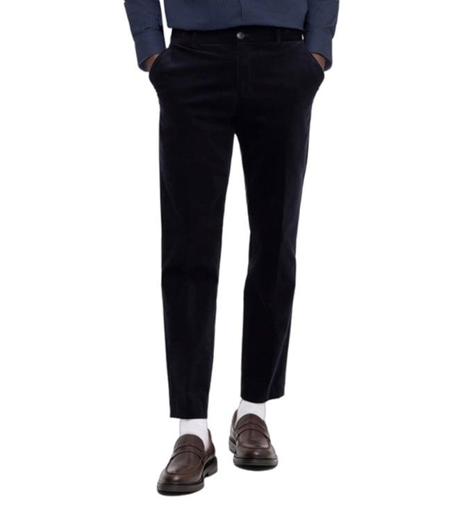 selected homme dark sapphire slim fit flat front trousers