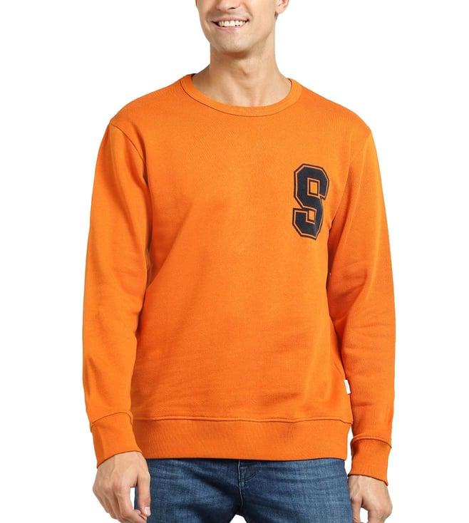 selected homme gold flame printed regular fit sweatshirt