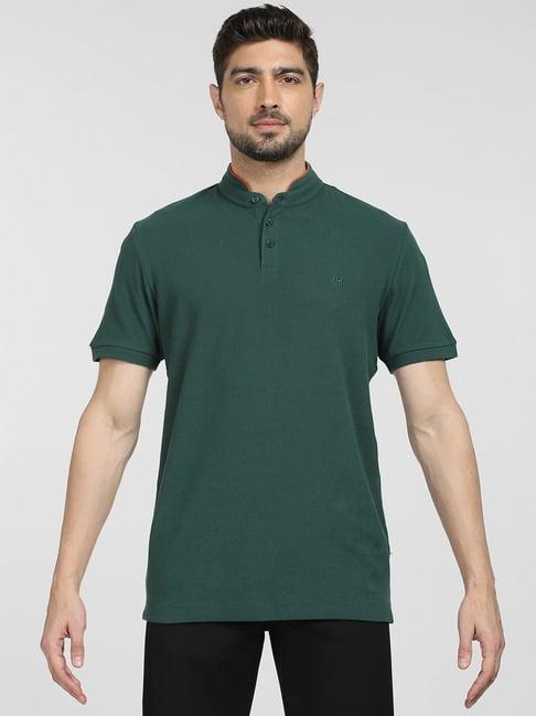 selected homme green cotton slim fit t-shirt