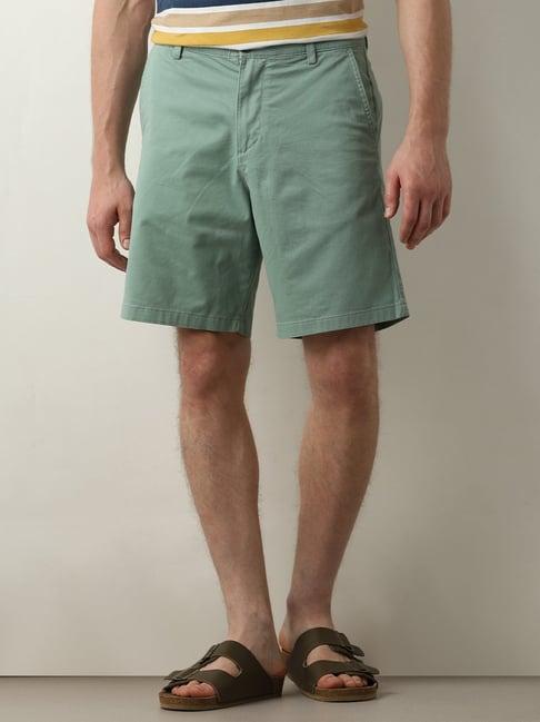 selected homme green regular fit chino shorts