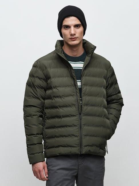 selected homme green regular fit puffer jacket