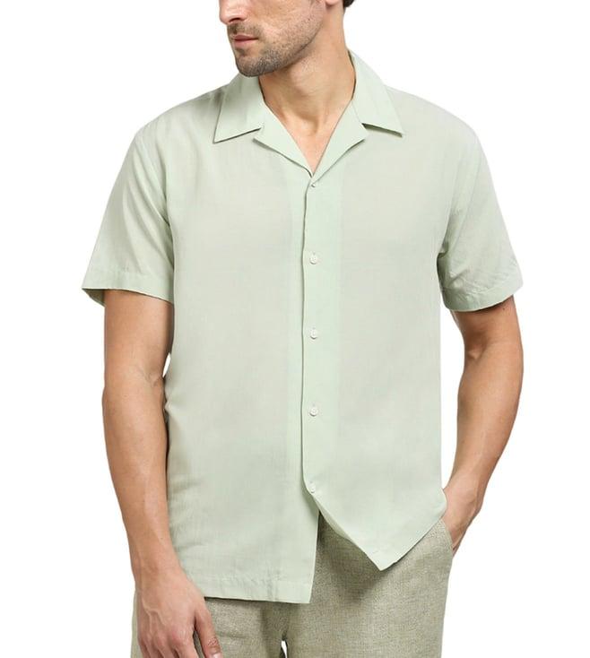 selected homme green regular fit shirt