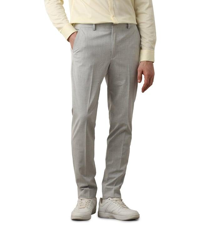 selected homme grey melange fashion noos slim fit flat front trousers