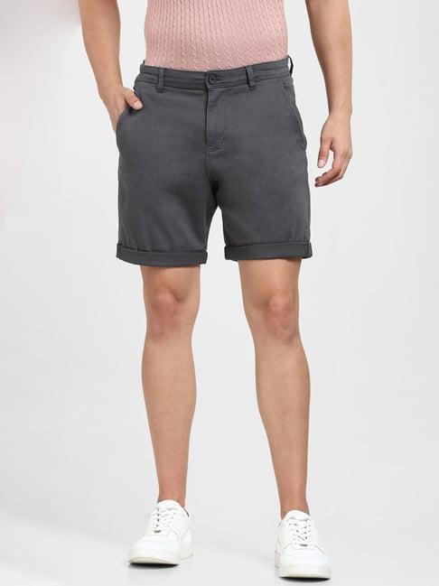 selected homme grey regular fit chino shorts