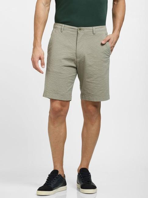 selected homme grey regular fit textured chino shorts