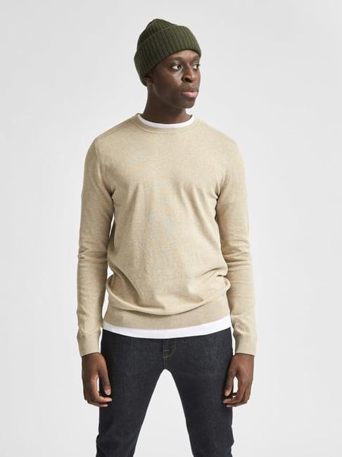 selected homme kelp cotton regular fit self pattern sweatshirt