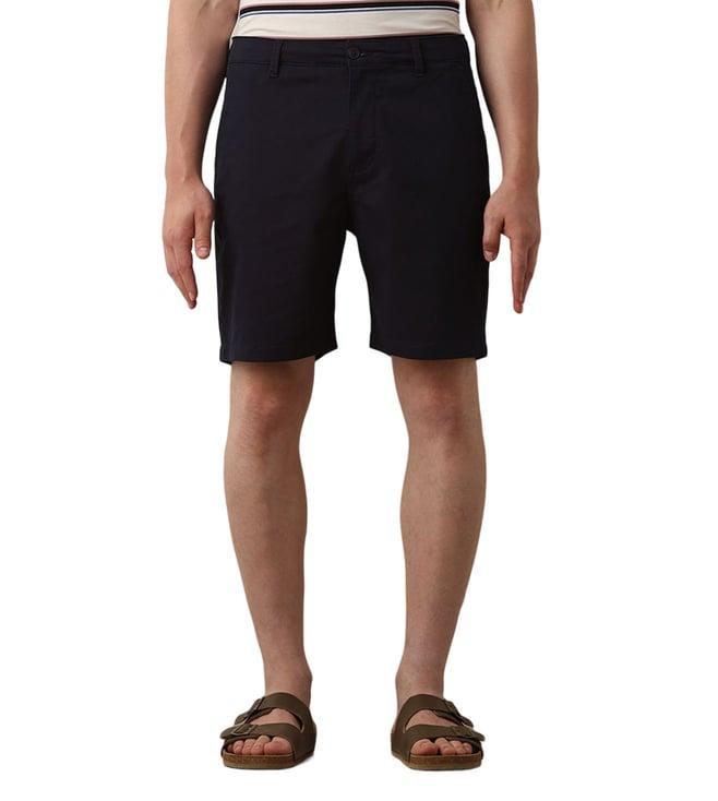 selected homme navy blue regular fit chino shorts