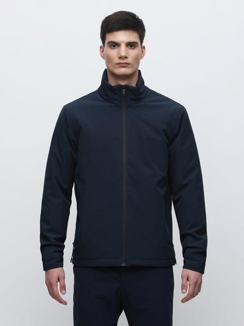 selected homme navy regular fit jacket