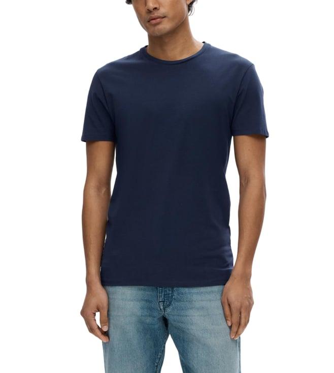 selected homme navy regular fit t-shirt