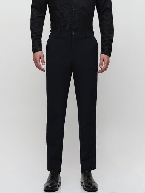 selected homme navy slim fit flat front trousers