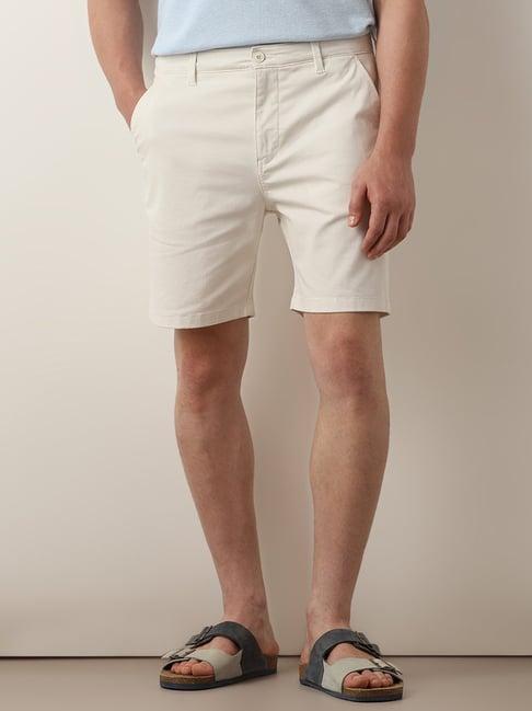 selected homme off white regular fit chino shorts