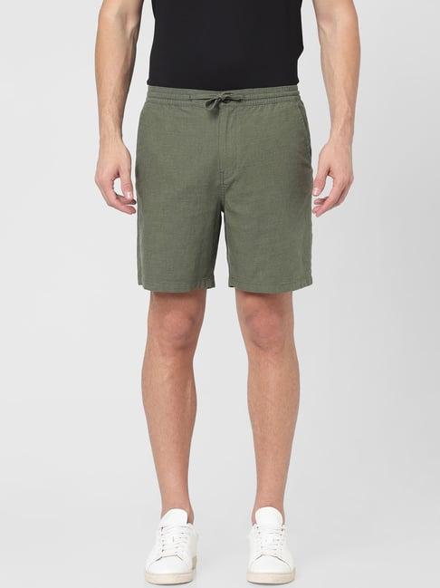 selected homme olivine regular fit shorts
