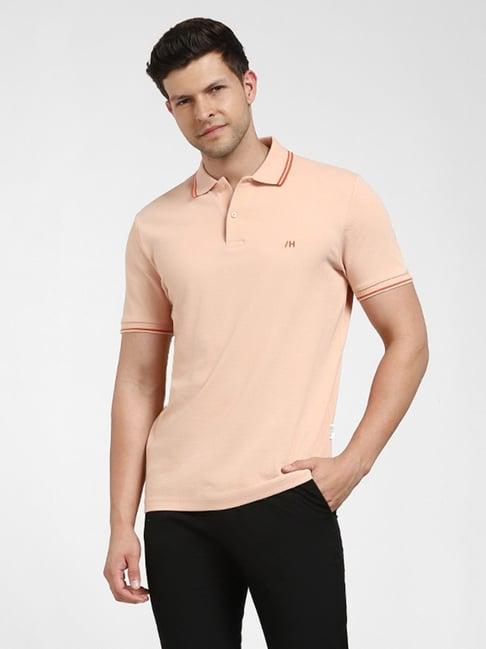 selected homme peach regular fit polo t-shirt