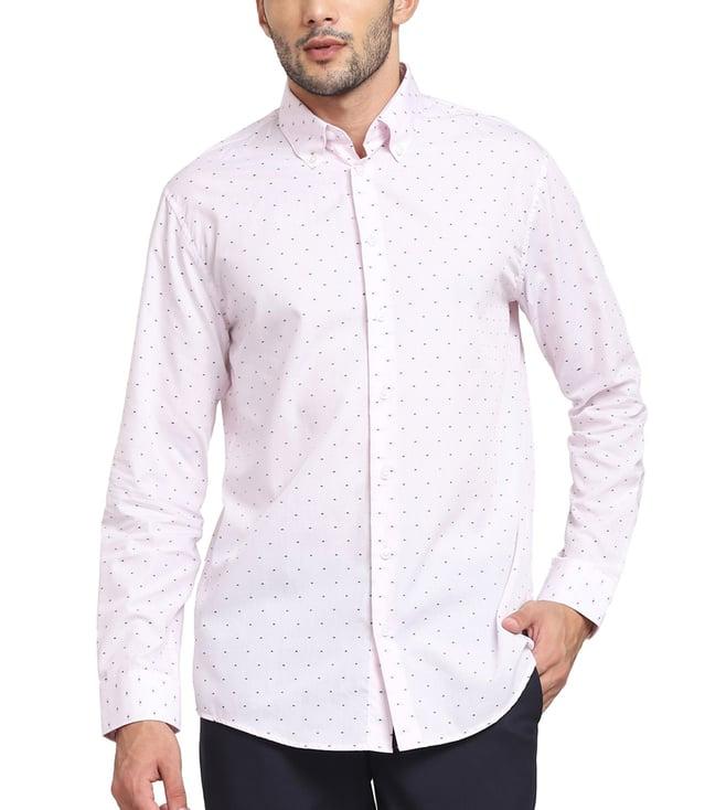 selected homme primrose pink polka dots slim fit shirt