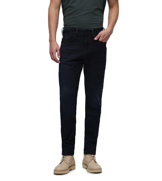 selected homme regular dark blue clean mid rise jeans