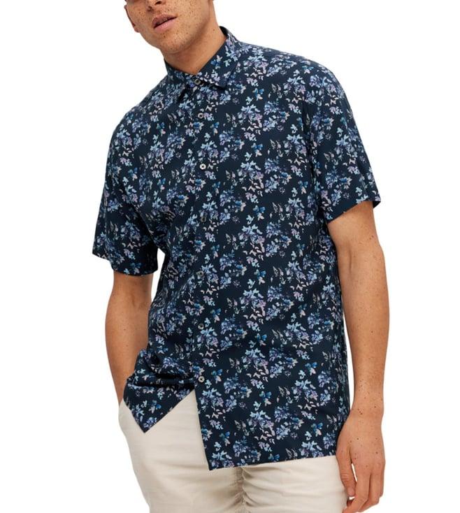 selected homme sky captain floral print regular fit shirt