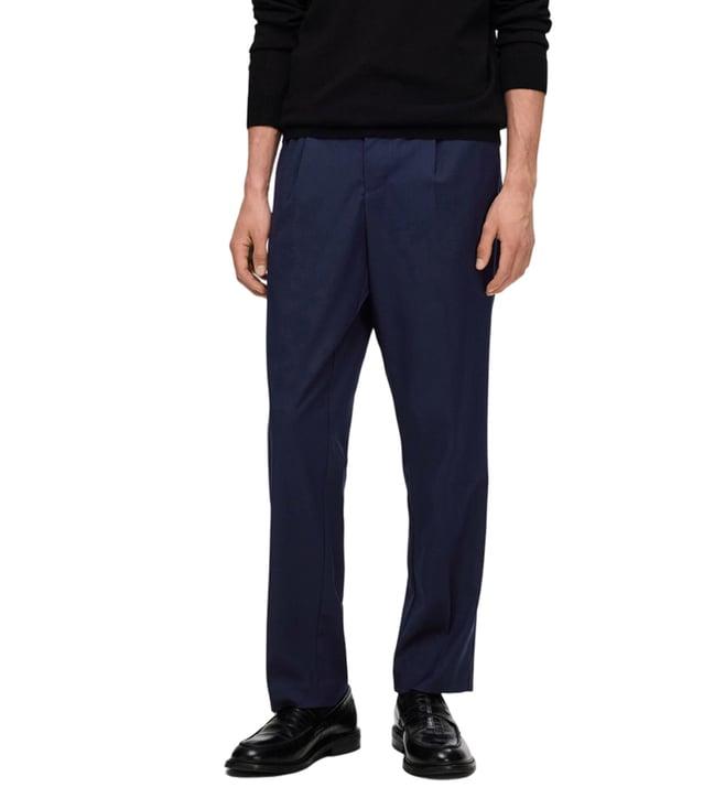 selected homme sky captain regular fit pleated trousers