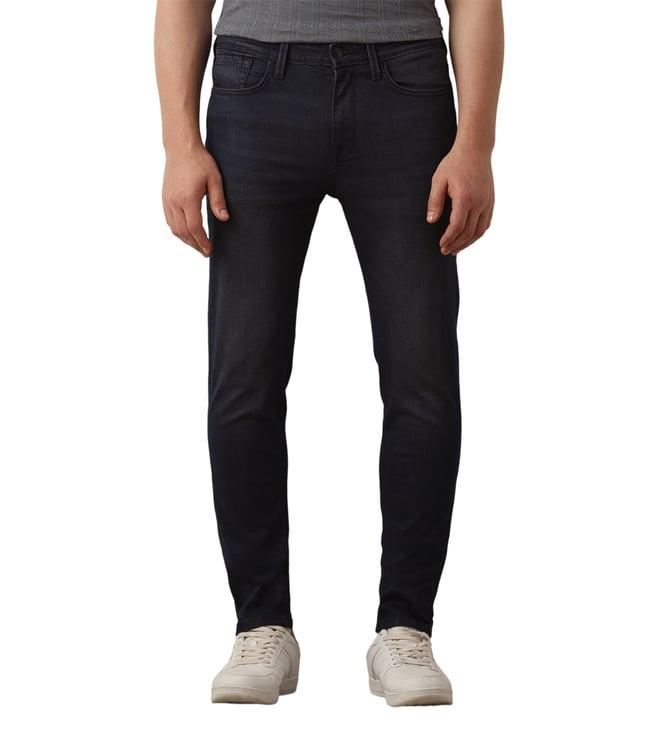 selected homme slim dark blue mid rise jeans