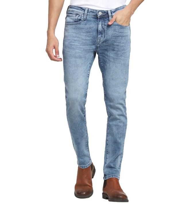 selected homme slim light blue mid rise jeans