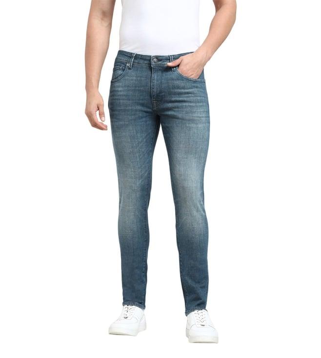 selected homme slim medium blue mid rise jeans