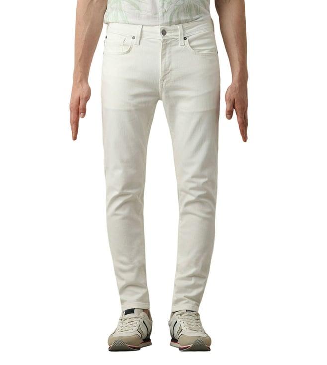 selected homme slim white mid rise jeans