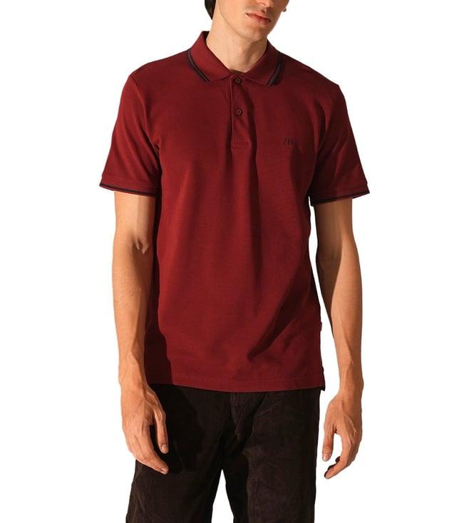 selected homme syrah embroidered slim fit polo t-shirt