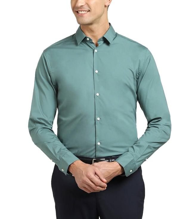 selected homme teal regular fit shirt